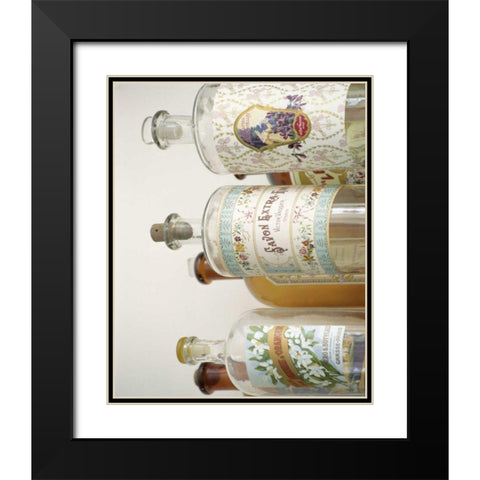 French Perfume Bottles I Black Modern Wood Framed Art Print with Double Matting by Gray, Madelaine