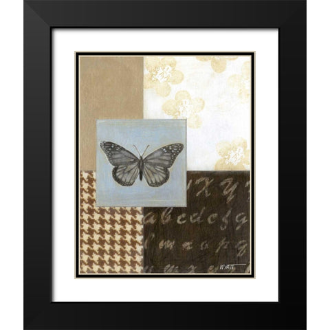 Chic Butterfly II Black Modern Wood Framed Art Print with Double Matting by Wyatt Jr., Norman