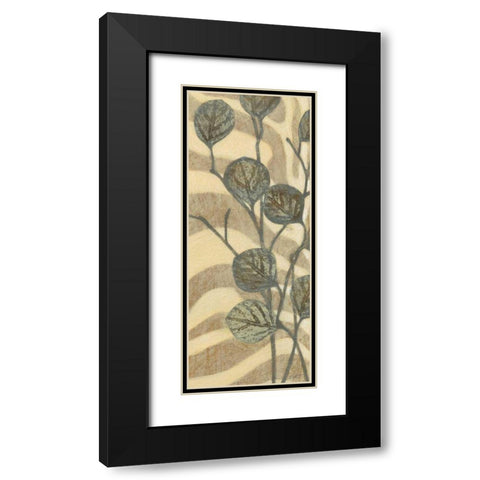 Leaves on Stripes I Black Modern Wood Framed Art Print with Double Matting by Wyatt Jr., Norman