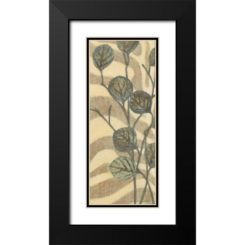Leaves on Stripes I Black Modern Wood Framed Art Print with Double Matting by Wyatt Jr., Norman