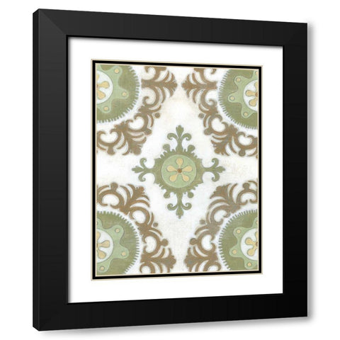 Earth Suzani I Black Modern Wood Framed Art Print with Double Matting by Wyatt Jr., Norman