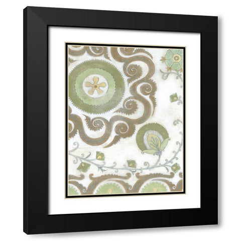 Earth Suzani II Black Modern Wood Framed Art Print with Double Matting by Wyatt Jr., Norman