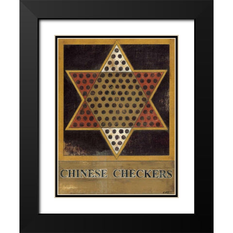 Chinese Checkers Black Modern Wood Framed Art Print with Double Matting by Wyatt Jr., Norman