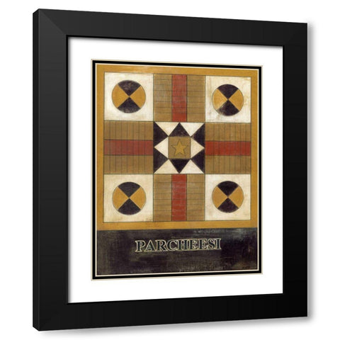 Parcheesi Black Modern Wood Framed Art Print with Double Matting by Wyatt Jr., Norman