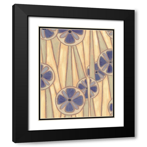 Lavender Reeds II Black Modern Wood Framed Art Print with Double Matting by Deans, Karen