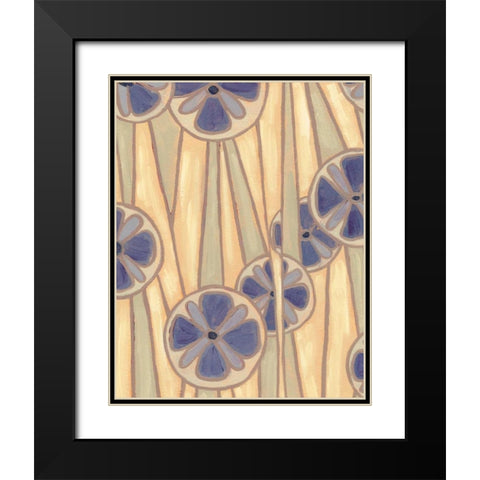 Lavender Reeds II Black Modern Wood Framed Art Print with Double Matting by Deans, Karen