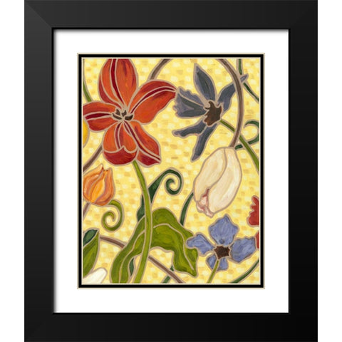 Sunny Garden I Black Modern Wood Framed Art Print with Double Matting by Deans, Karen