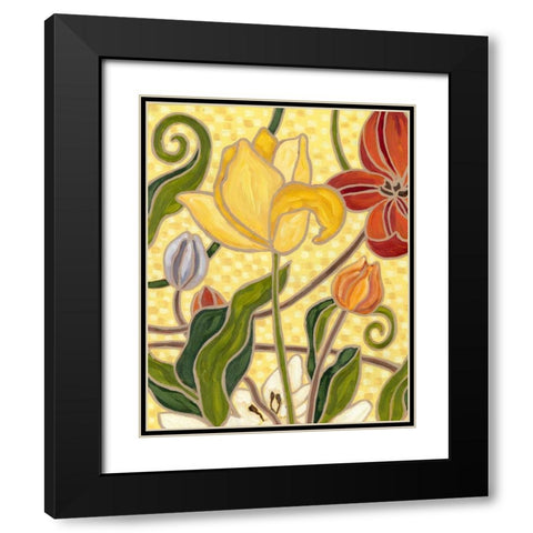 Sunny Garden II Black Modern Wood Framed Art Print with Double Matting by Deans, Karen
