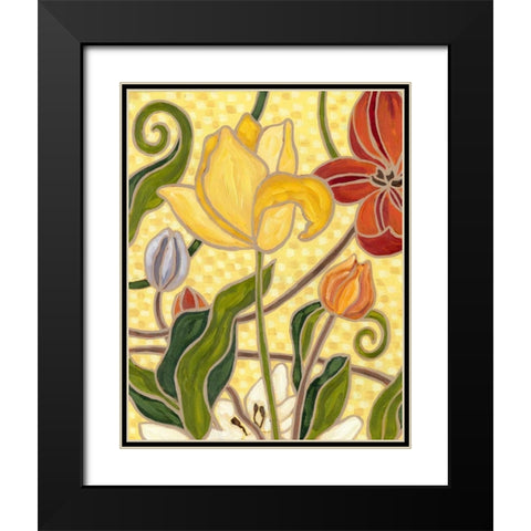 Sunny Garden II Black Modern Wood Framed Art Print with Double Matting by Deans, Karen