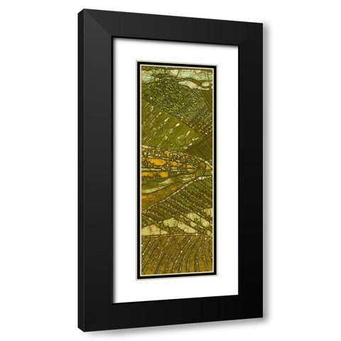 Vineyard Batik I Black Modern Wood Framed Art Print with Double Matting by Davis, Andrea