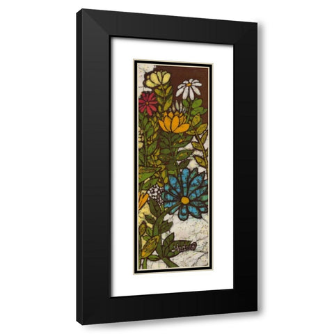 Batik Flower Panel II Black Modern Wood Framed Art Print with Double Matting by Davis, Andrea