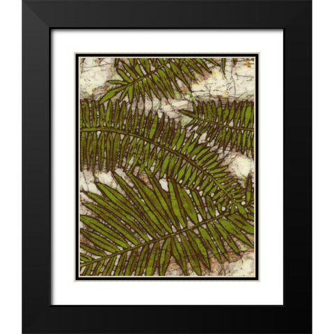 Batik Frond I Black Modern Wood Framed Art Print with Double Matting by Davis, Andrea