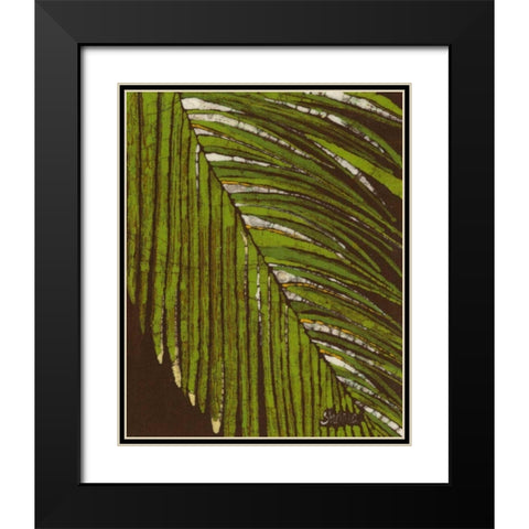 Batik Frond II Black Modern Wood Framed Art Print with Double Matting by Davis, Andrea