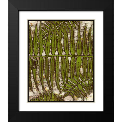Batik Frond III Black Modern Wood Framed Art Print with Double Matting by Davis, Andrea