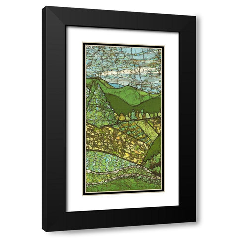 Green Landscape I Black Modern Wood Framed Art Print with Double Matting by Davis, Andrea