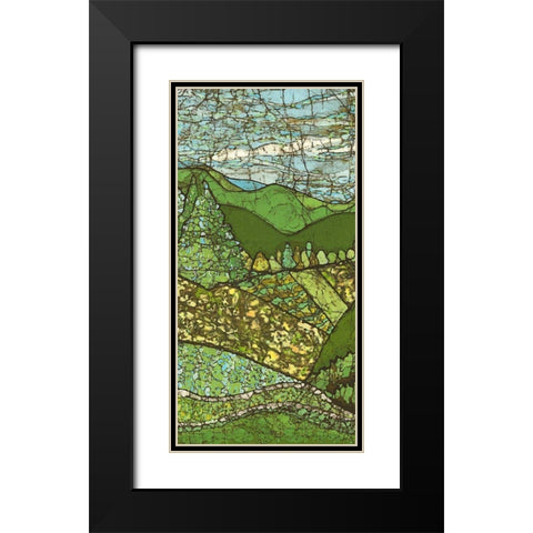Green Landscape I Black Modern Wood Framed Art Print with Double Matting by Davis, Andrea