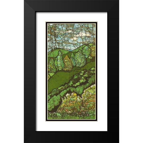 Green Landscape II Black Modern Wood Framed Art Print with Double Matting by Davis, Andrea