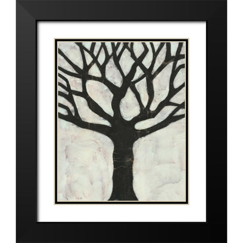 Batik Arbor I Black Modern Wood Framed Art Print with Double Matting by Davis, Andrea