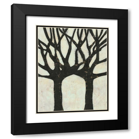 Batik Arbor II Black Modern Wood Framed Art Print with Double Matting by Davis, Andrea