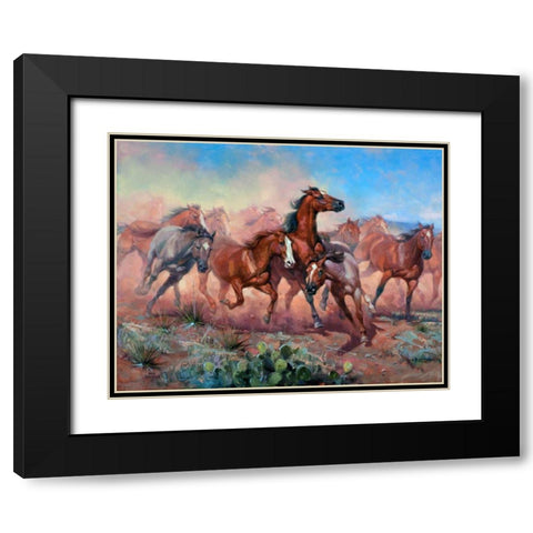 Runnin Thunder Black Modern Wood Framed Art Print with Double Matting by Sorenson, Jack