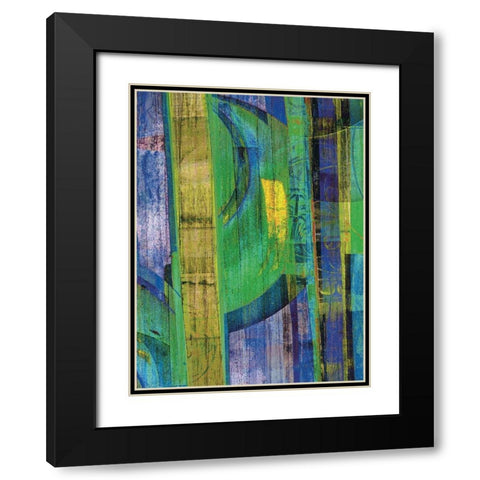 Blue on Blue II Black Modern Wood Framed Art Print with Double Matting by Mountain, Ricki