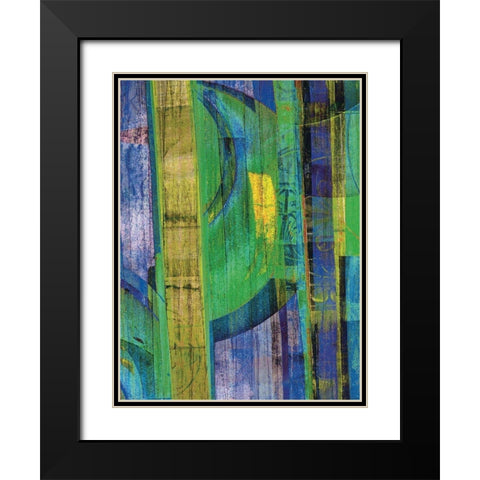 Blue on Blue II Black Modern Wood Framed Art Print with Double Matting by Mountain, Ricki