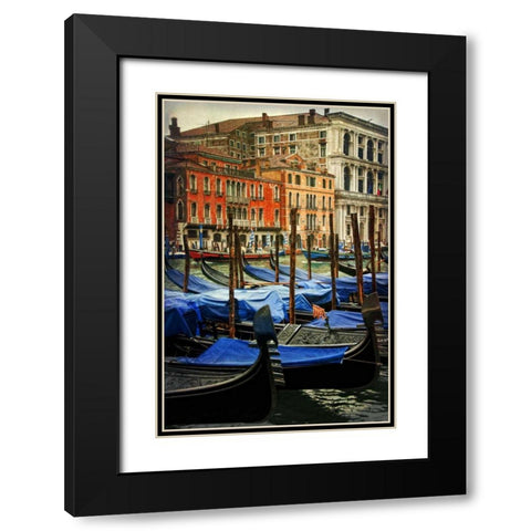 Venetian Canals I Black Modern Wood Framed Art Print with Double Matting by Head, Danny