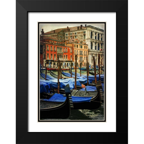 Venetian Canals I Black Modern Wood Framed Art Print with Double Matting by Head, Danny