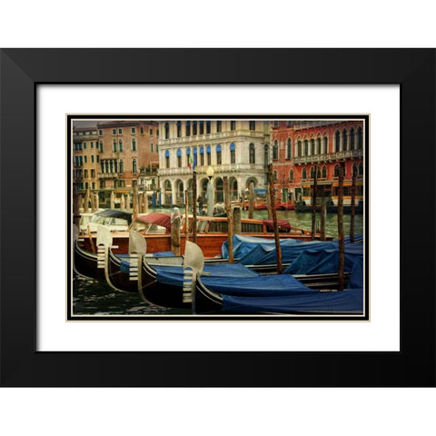 Venetian Canals IV Black Modern Wood Framed Art Print with Double Matting by Head, Danny
