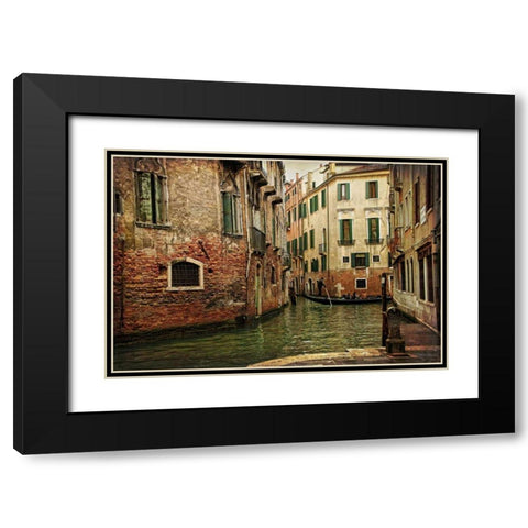 Venetian Canals V Black Modern Wood Framed Art Print with Double Matting by Head, Danny