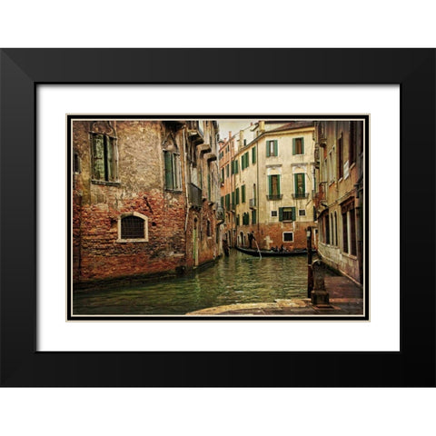 Venetian Canals V Black Modern Wood Framed Art Print with Double Matting by Head, Danny