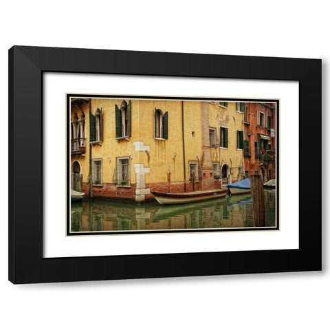 Venetian Canals VI Black Modern Wood Framed Art Print with Double Matting by Head, Danny