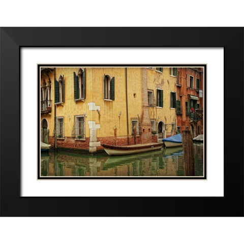 Venetian Canals VI Black Modern Wood Framed Art Print with Double Matting by Head, Danny