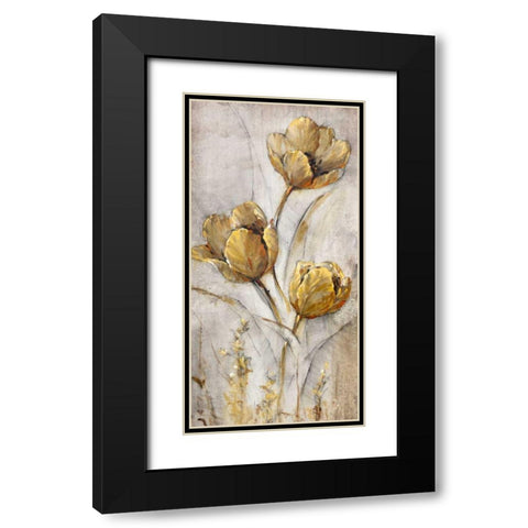 Golden Poppies on Taupe I Black Modern Wood Framed Art Print with Double Matting by OToole, Tim