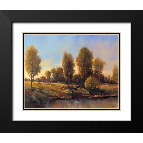 Riverside Light II Black Modern Wood Framed Art Print with Double Matting by OToole, Tim