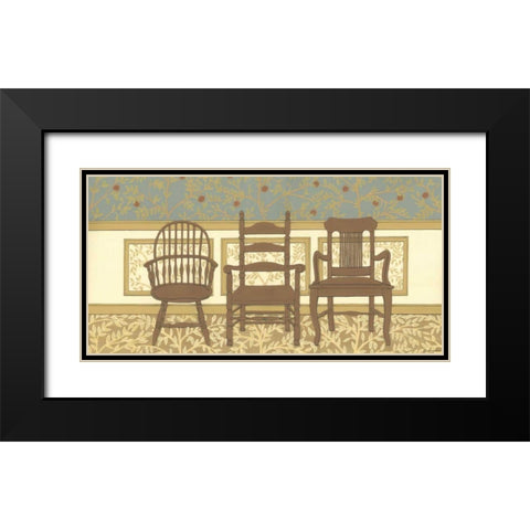 Arts and Crafts Chairs I Black Modern Wood Framed Art Print with Double Matting by Russell, Wendy