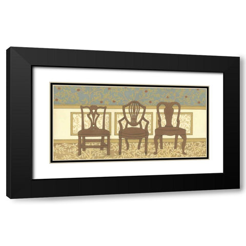 Arts and Crafts Chairs II Black Modern Wood Framed Art Print with Double Matting by Russell, Wendy