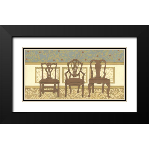 Arts and Crafts Chairs II Black Modern Wood Framed Art Print with Double Matting by Russell, Wendy