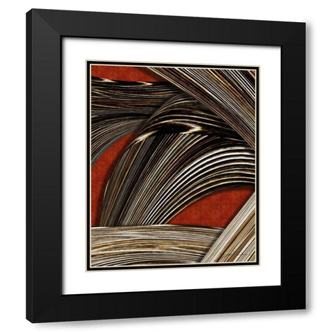 Tangle Tile II Black Modern Wood Framed Art Print with Double Matting by Higby, Jason