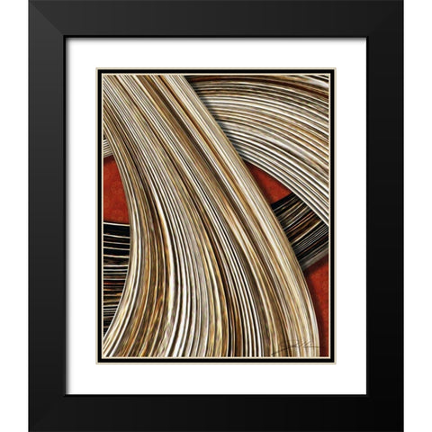 Tangle Tile III Black Modern Wood Framed Art Print with Double Matting by Higby, Jason