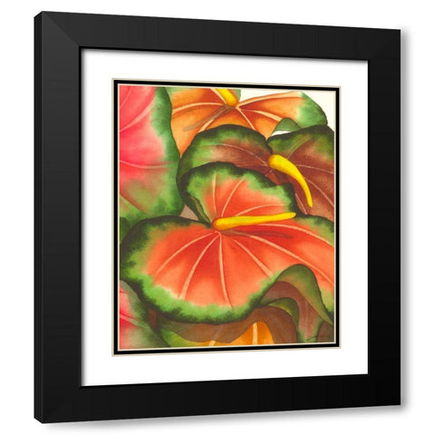 Anthuria II Black Modern Wood Framed Art Print with Double Matting by Higby, Jason