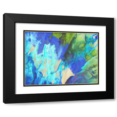 Blue Crush II Black Modern Wood Framed Art Print with Double Matting by Higby, Jason