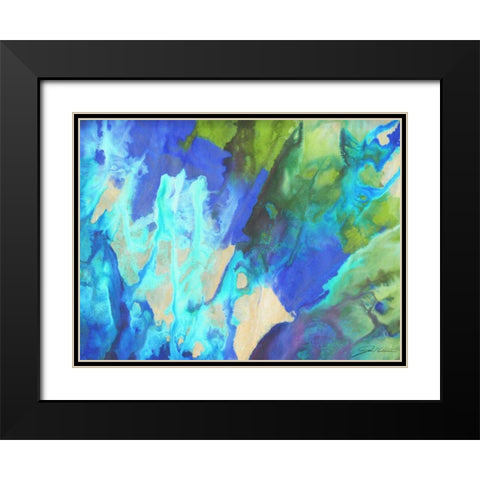 Blue Crush II Black Modern Wood Framed Art Print with Double Matting by Higby, Jason
