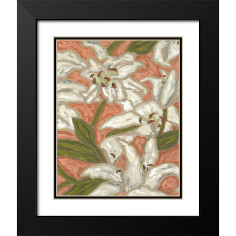 Lily Menagerie I Black Modern Wood Framed Art Print with Double Matting by Deans, Karen