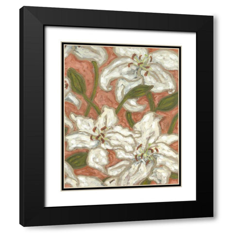 Lily Menagerie II Black Modern Wood Framed Art Print with Double Matting by Deans, Karen
