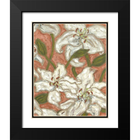 Lily Menagerie II Black Modern Wood Framed Art Print with Double Matting by Deans, Karen