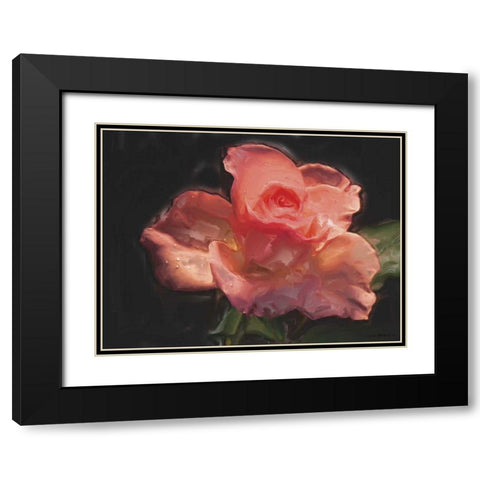 Painterly Flower IV Black Modern Wood Framed Art Print with Double Matting by Henry, Lola