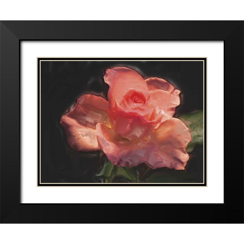 Painterly Flower IV Black Modern Wood Framed Art Print with Double Matting by Henry, Lola
