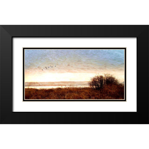Tide I Black Modern Wood Framed Art Print with Double Matting by Harrington, Danielle