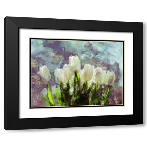 Sunlit Tulips II Black Modern Wood Framed Art Print with Double Matting by Bay, Noah